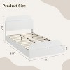 Twin Size Bed Frame with Storage Headboard & Raised-Footboard, Floor Low Platform Bed, Sturdy Wooden Slats Support, No Box Spring Needed - 2 of 4