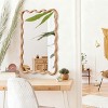 Okak Modern Wavy Rectangle Decorative Wall Mirror for Entryway,Bathroom,Solid Wood Home Decor Vanity Mirror for Bedroom - 3 of 4
