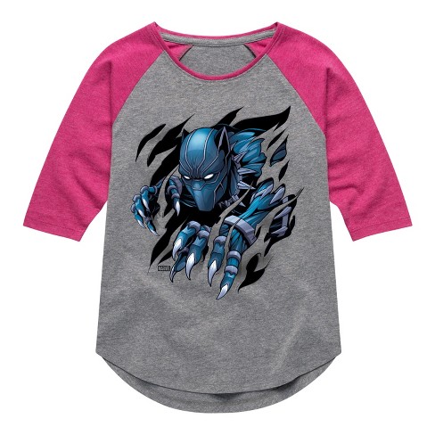 Girls' - Marvel - Black Panther Rip Through Shirt - image 1 of 3