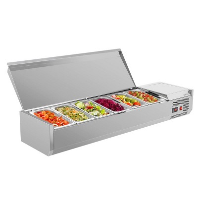 Winado 59 in. 150W 110V Refrigerated Prep Rail Countertop