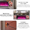 SinCiDo Fireplace TV Stand for 85" TV, w/ Sliding Barn Doors, Remote Control Adjustable 3D Fireworks and LED Lamp, w/ 42" Electric Fireplace TV Stand - 4 of 4