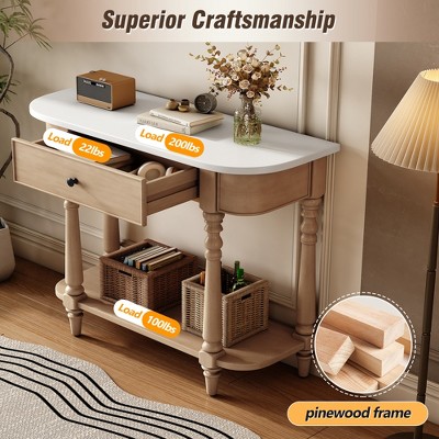 Decorative features and load capacity of pinewood frame table