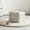 Sapphtopaz Upholstered Ottoman Genuine Leather Grid Bench Foot Stool with Biscuit Tufted Foot Stools Ottoman for Living Room, Entryway, Indoor - 2 of 4