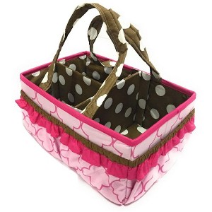 Bacati - Butterflies Pink/Choc Storage Caddy - 1 of 4