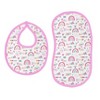 Bacati - Little Dino Girls Fucshia/Aqua Muslin 4 pc Bibs/Burpies - 3 of 4