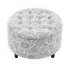 Wovenbyrd Prescott 28" Large Round Pintucked Storage Ottoman with Lift off lid - 3 of 4