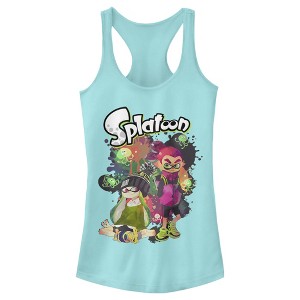 Juniors Womens Nintendo Splatoon Inklings and Jellyfish Party Racerback Tank Top - 1 of 3