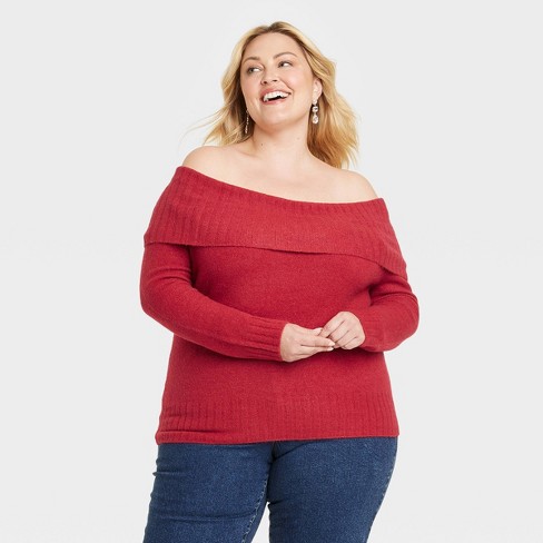 Womens plus size best sale off the shoulder sweatshir