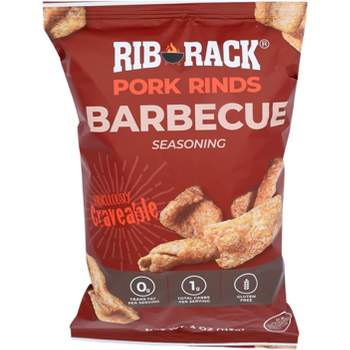 Rib Rack Barbecue Pork Rinds - Case of 12 - 4 oz