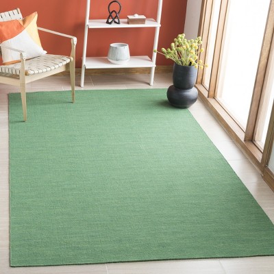Green Handmade Wool Flatweave Area Rug, 3' x 5'