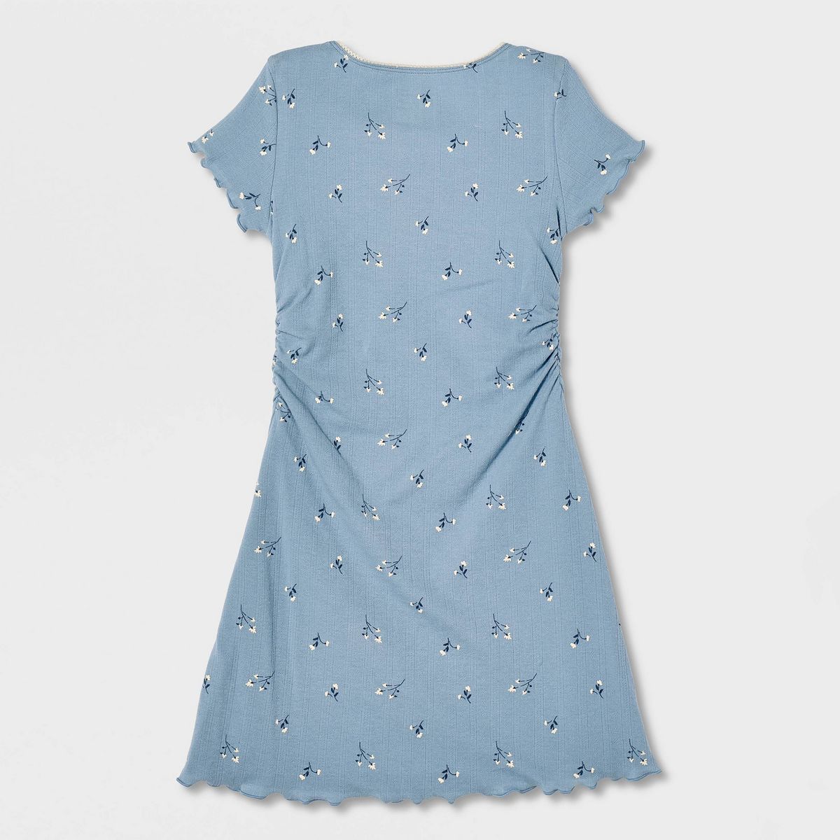 Girls' Short Sleeve Ribbed Floral Dress - Cat & Jack™ - thumbnail 3