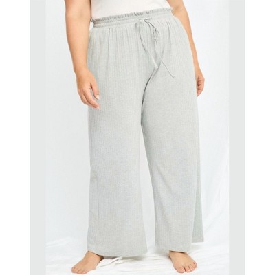Women's Ribbed Paperbag Wide Leg Pants - Hayden LA