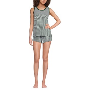 Lands' End Women's Cooling 3 Piece Pajama Set - Robe Tank and Shorts - 1 of 4