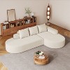 108.5 inch Black L Shaped Modern Curved sofa, Chenille Upholstered Sectional Sofa Set with 3 Pillows for Living Room - 2 of 4
