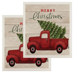 Briarwood Lane Merry Christmas Pickup Swedish Dishcloth (2-pack) - 1 of 4