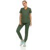 MediChic Scrubs for Women's V-Neck Scrub Set with Six Pocket Ribbed Cargo Jogger Pants with 4-Way Stretch - 3 of 4