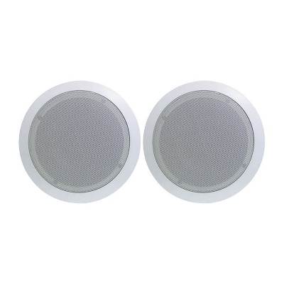 Pyle PDIC81RD PDIC Series 8" 250W Round Flush Mount In-Wall/Ceiling Home Speakers Pair with Directable 1/2'' Polymer Dome Tweeter