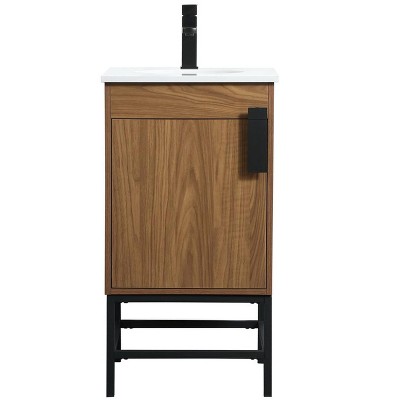 Elegant Lighting 18 inch single bathroom vanity in walnut brown