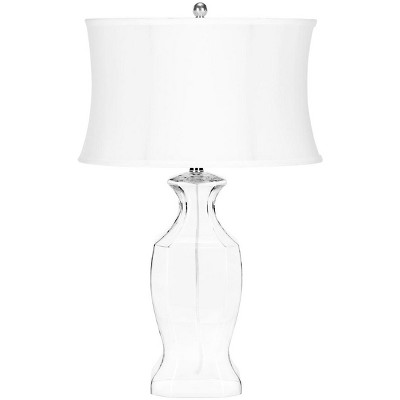 Wendy 28-inch Clear Glass Table Lamp Set with White Shades