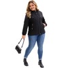 Women's Plus Size Windbreaker Zip Up Buttons Waterproof Hooded Casual Trench Coats with Pockets - Agnes Orinda - 3 of 4