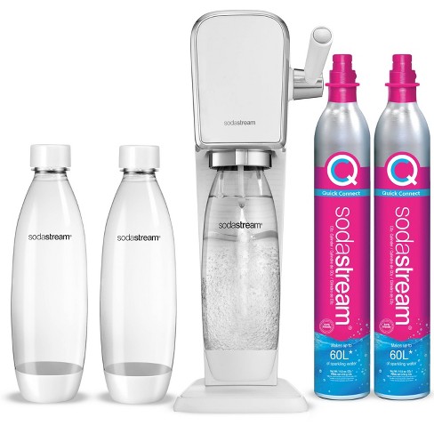 SodaStream Art Bundle with Extra CO2 Cylinder and Carbonating Bottles White
