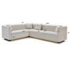 NicBex Vertical Channel Tufted Sectional Sofa,Velvet Corner Couch with 4 Pillows for Living Room,Apartment,Office,Beige - 2 of 3