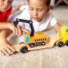 Wooden Trailer and Excavator Vehicle Set 3 Piece Construction Toy for Kids - 2 of 4
