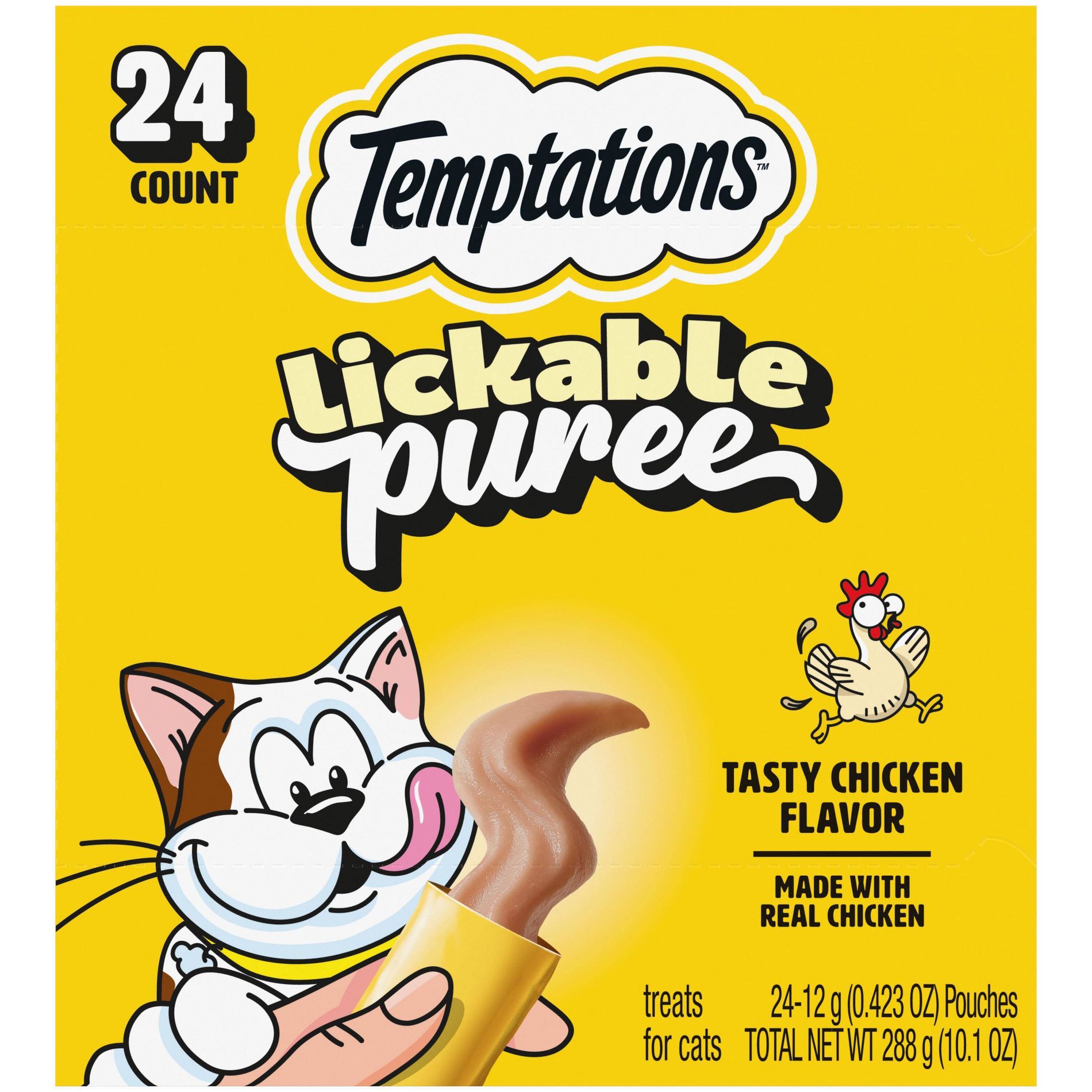 Temptations Puree with Chicken Flavor Squeezable Lickable Cat Treats