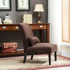 Lyngins Chenille Accent Chair with Solid Wood Legs, Armless Chair with Pillow, Padded Comfy Reading Chair, Upholstered Living Room Chair - 3 of 4