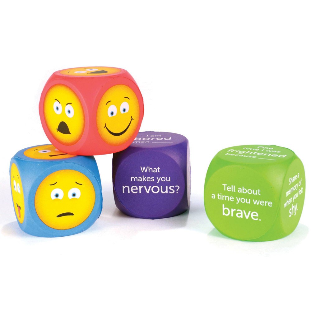 Photos - Educational Toy Learning Resources Questions and Emoji Emotion Cubes - 4pk 