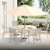 Gulches Outdoor Round Patio Dining Table for 4-6, All Weather Metal with Umbrella Hole, Sandstone Color, 40.6"x40.6"x28.35" - 4 of 4