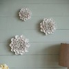 GlasFlength Wall Art Flowers Decorations 3D Flowers Wall Decoration Handmade Rustic Wall Art Simple for Living Room, White, 9.3"*3"*9.3" - 2 of 4