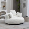 Bean Bag Chair with Foam Filling and 3 Pillows, Chenille Lounge Floor Sofa, High Back Lazy Sofa for Indoor Use-Baofuwish - 2 of 4