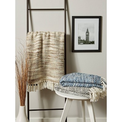 Gray Cotton Reversible Machine Washable Throw Blanket