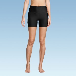 Lands' End Women's 6" High Waisted Bike Swim Shorts - 1 of 4