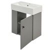 21.6 inch Modern Floating Bathroom Vanity with Ceramic Basin - Perfect for Small Bathrooms, Left side storage - 3 of 4