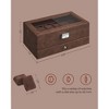 Elegant 12-Slot Watch Box, Lockable Case with Glass Lid, 2 Layers, 1 Drawer for Rings, Bracelets - Gift Idea in Synthetic Leather - 2 of 4