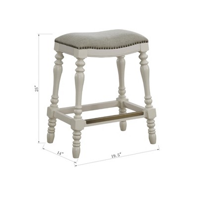 White Birch Wood 25" Swivel Backless Saddle Counter Stool