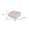 HomeRoots Twin Ivory Cotton Basketweave Geometric Blanket - 3 of 4