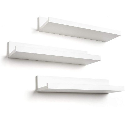 Americanflat Set Of Three 14 Inch Floating Wall Shelves - White : Target