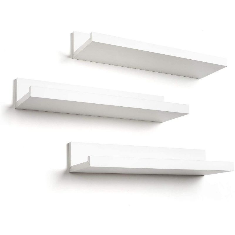 Americanflat 14 Inch Floating Shelves for Wall - Composite Wood Shelves for Bedroom, Living Room, Bathroom & Kitchen - Wall Mounted - Set of 3, 1 of 7