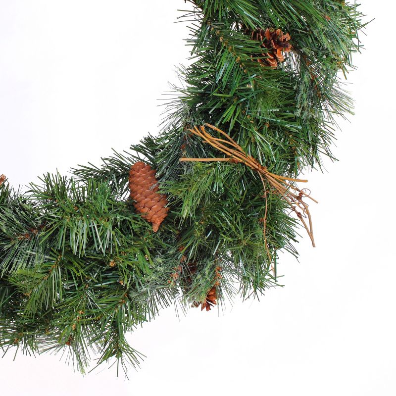 24" Prelit Glistening Pine Wreath LED White Lights - National Tree Company, 4 of 6