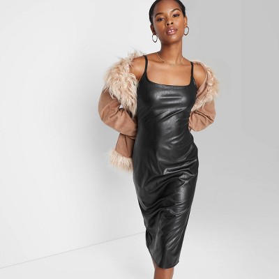 Women's Faux Leather Slip Dress - Wild Fable™