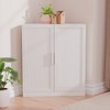 MAYEERTY Modern 2 Doors Utility Storage Cabinets Efficient Storage for Living Room Dining Room Bedroom White - 3 of 4
