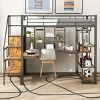 Streamdale Metal Loft Bed with Staircase, Wardrobe, Desk, & Shelves - 2 of 4