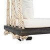 Gulches Brown Patio Wooden Hanging Porch Swing Bench with Cushion & Pillows, 10.8Ft Hemp Ropes, Acacia Wood Swing Chair - 3 of 4