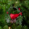 Northlight 5.5" Green and Red Cardinal in a Holly Wreath Christmas Ornament - 2 of 4