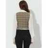 Allegra K Women's Plaid Vintage Steampunk Waistcoat Suit Vest - 4 of 4