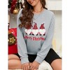 Christmas Sweatshirts for Women Cute Funny Sweatshirt Crew Neck Long Sleeve Xmas Holiday Tree Graphic Pullover Tops - 4 of 4