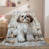 Seasonal Flannel Fleece Blanket with Dog and Bone Pattern, Soft Polyester Fabric, Throw for Sofa, Bed, Travel, Outdoor Use - 3 of 4